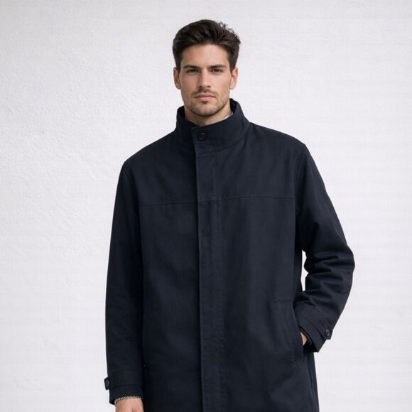 Sanyo Black Insulated Coat Mens Modern Minimalist Winter Jacket - Picture 2 of 14